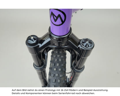 Federgabel am BAZI 2 Kinder-Mountainbike, Frontansicht