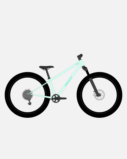 BAZI 2 Kinder-Mountainbike, 26 Zoll, Rahmen mint, Reifen Schwalbe Rocket Ron schwarz, Illustration